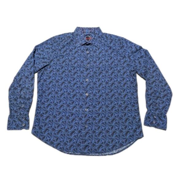 Robert Graham Men’s XL Classic Fit Long Sleeve Button Front Shirt Blue Geometric - Picture 1 of 11